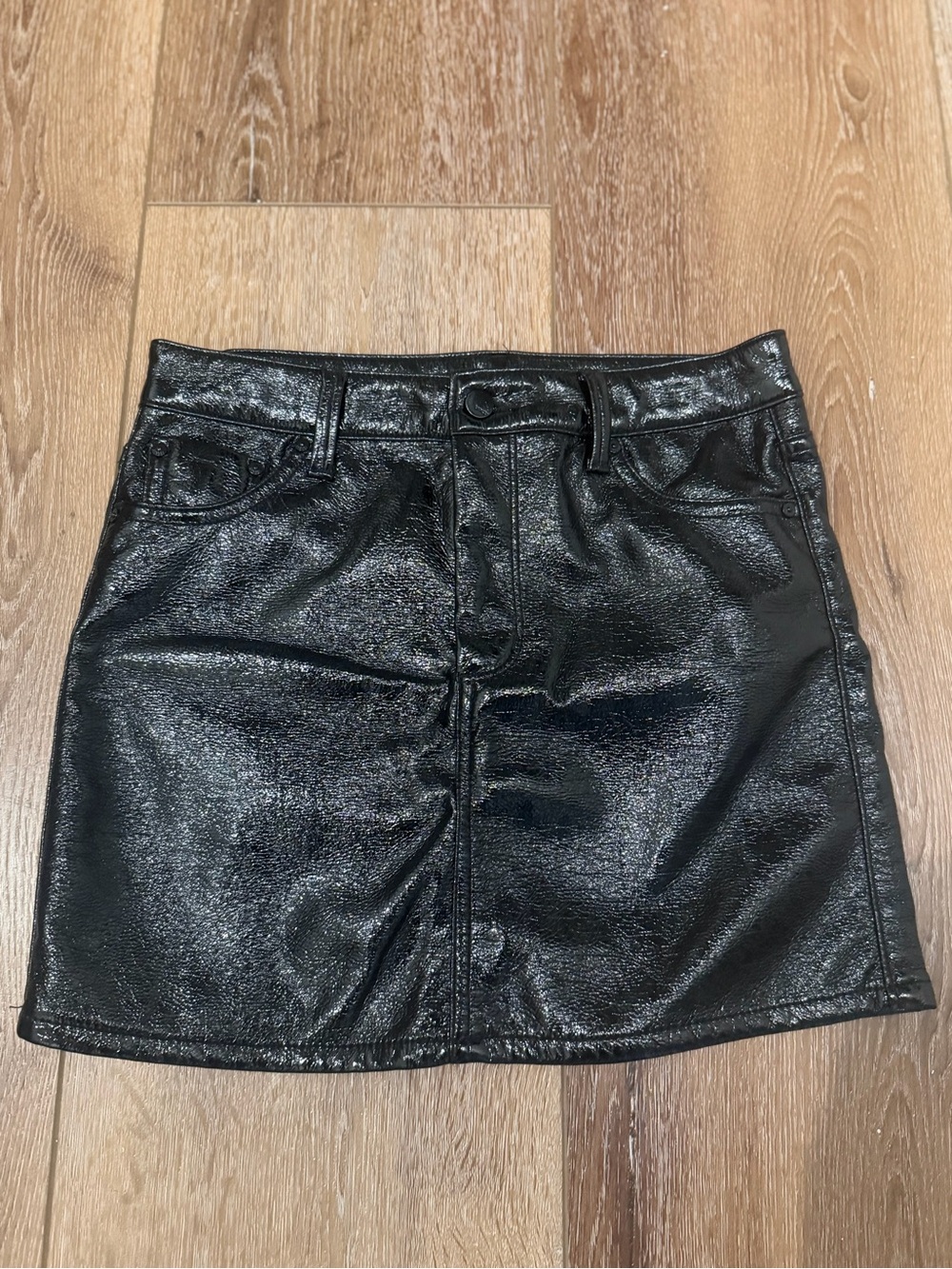 Black Faux Leather Mini Skirt